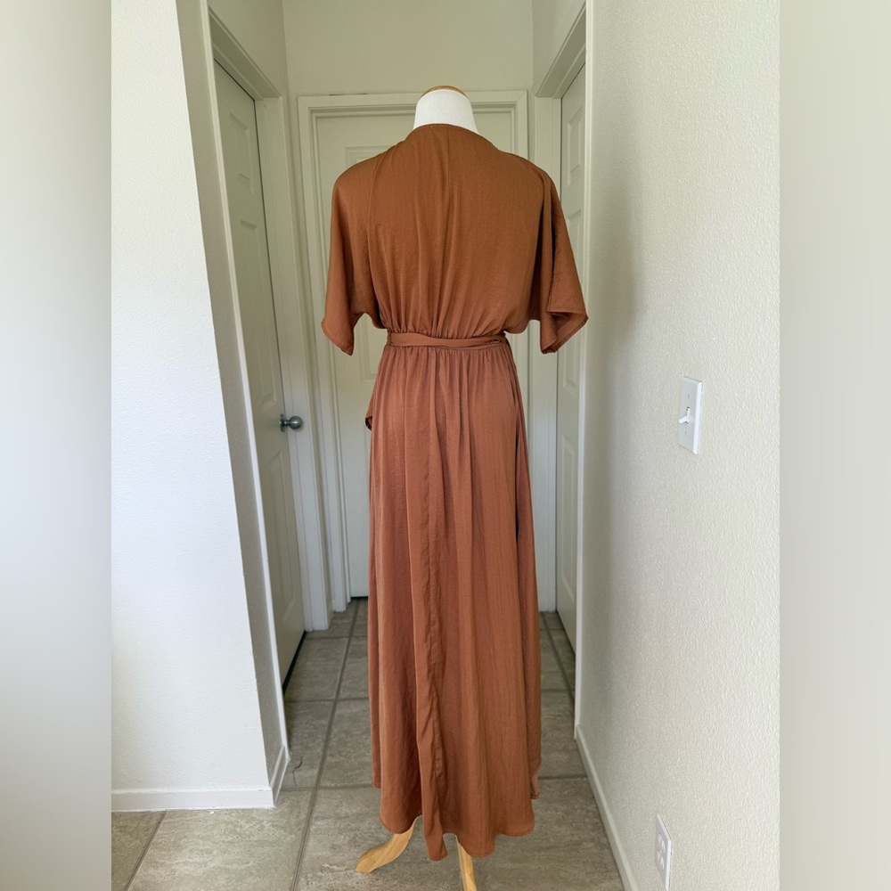 Dress Day Copper Faux Wrap Dress - Picture 6 of 8